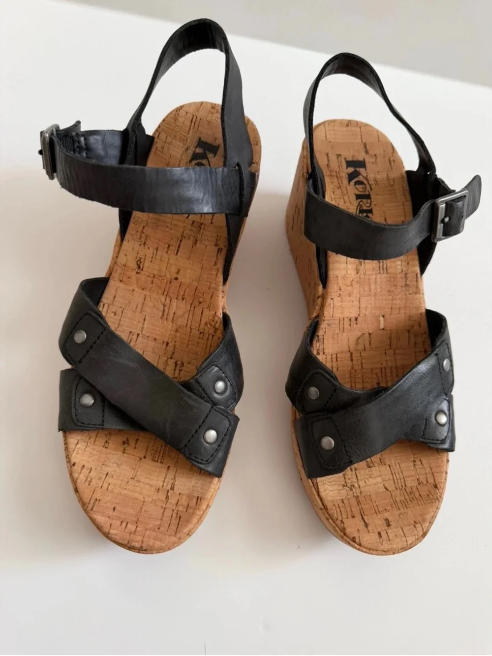 Kork-Ease Women's Denica II Wedge Heeled Sandal In Black Size 8